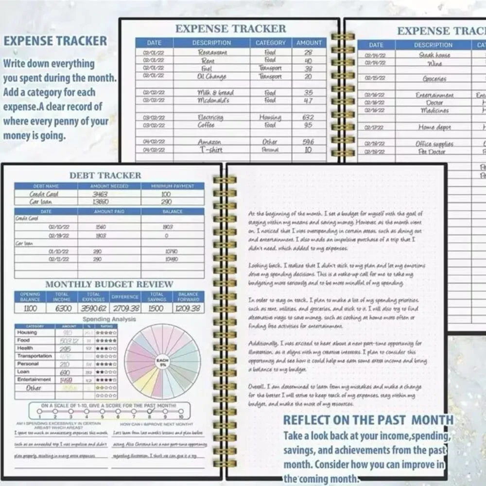 abigail&bleu Budget Planner - Monthly Finance Diary with Expense Tracker Book
